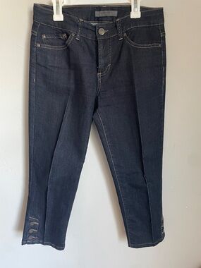 Y2K Nine West Dark Indigo Denim Capris with Cuff Buttons